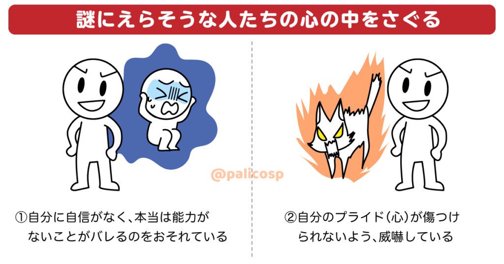 謎にえらそうな人たちの心の中