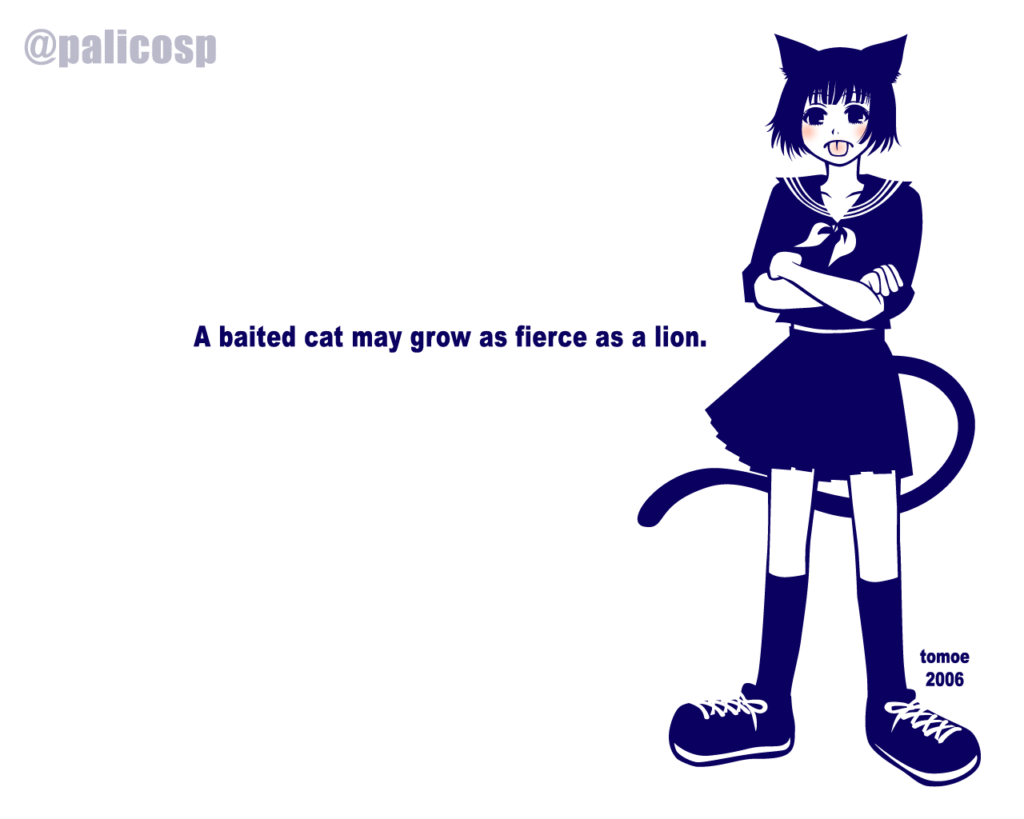 2006年に描いた猫娘壁紙1